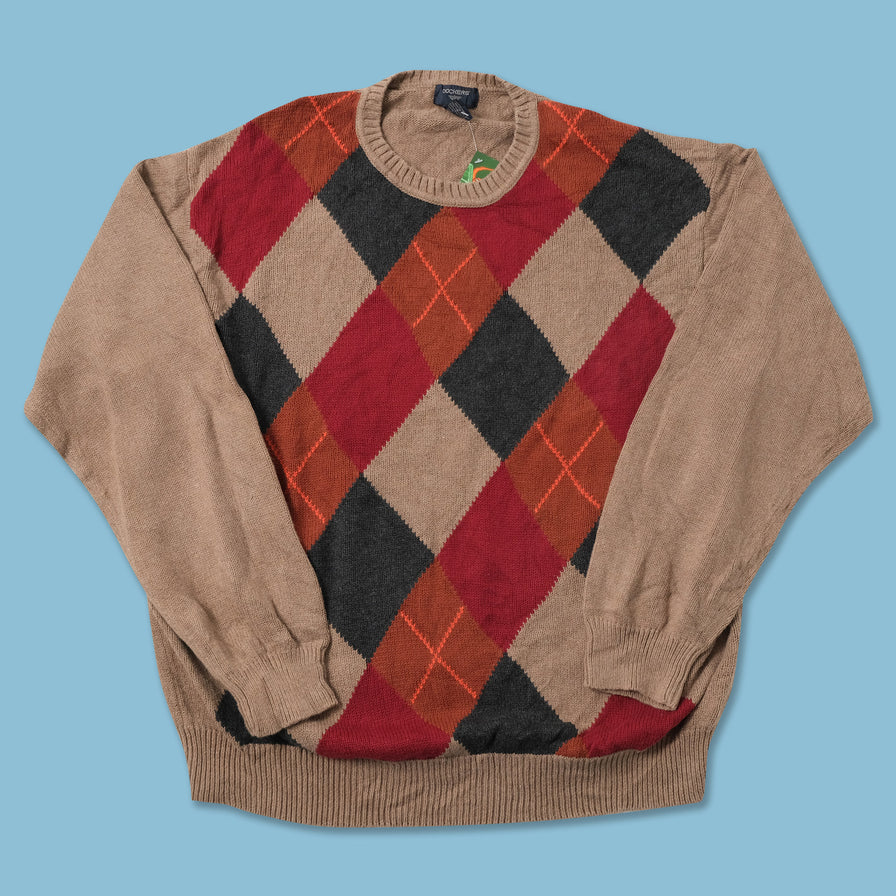 Argyle Knit Sweater Large 