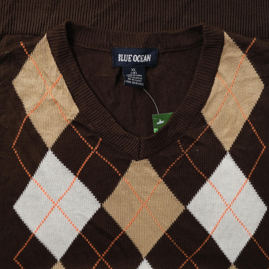 Argyle Women's Knit Vest Small 