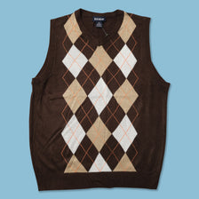 Argyle Women's Knit Vest Small 