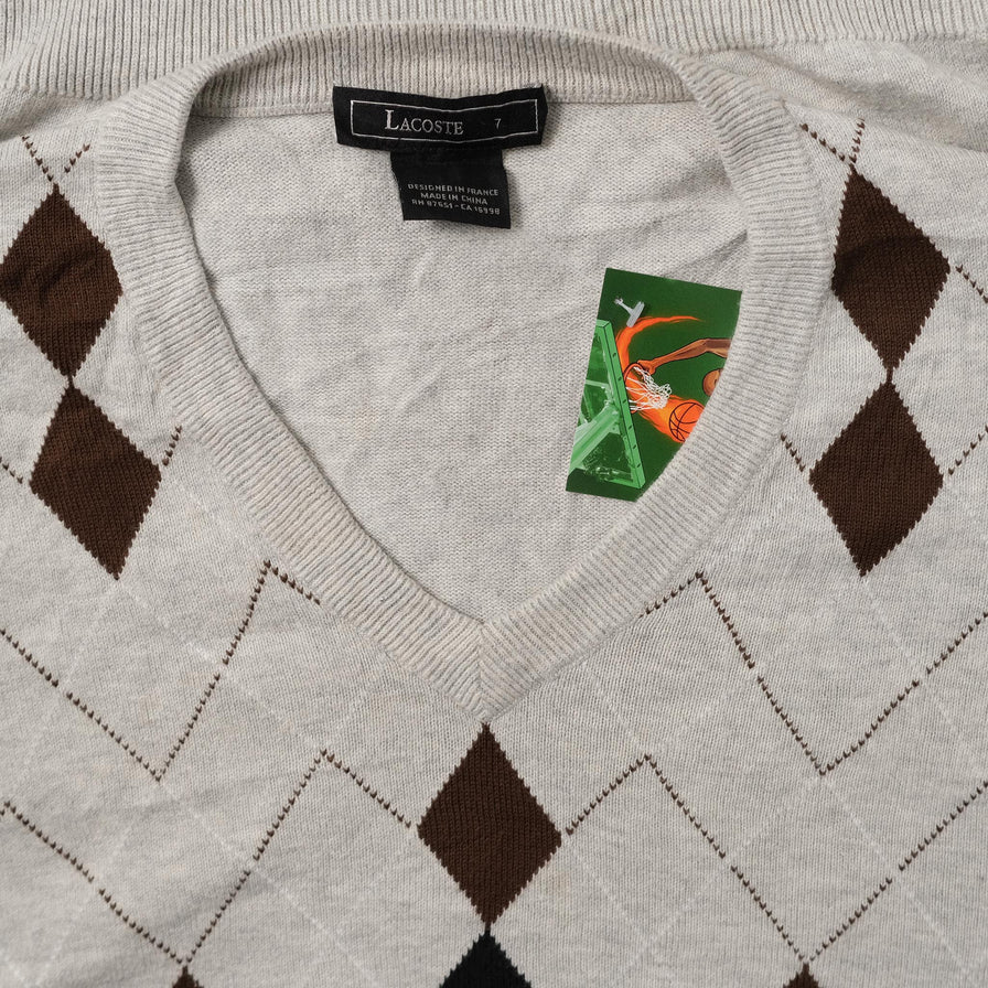 Argyle Lacoste Knit Sweater Large 
