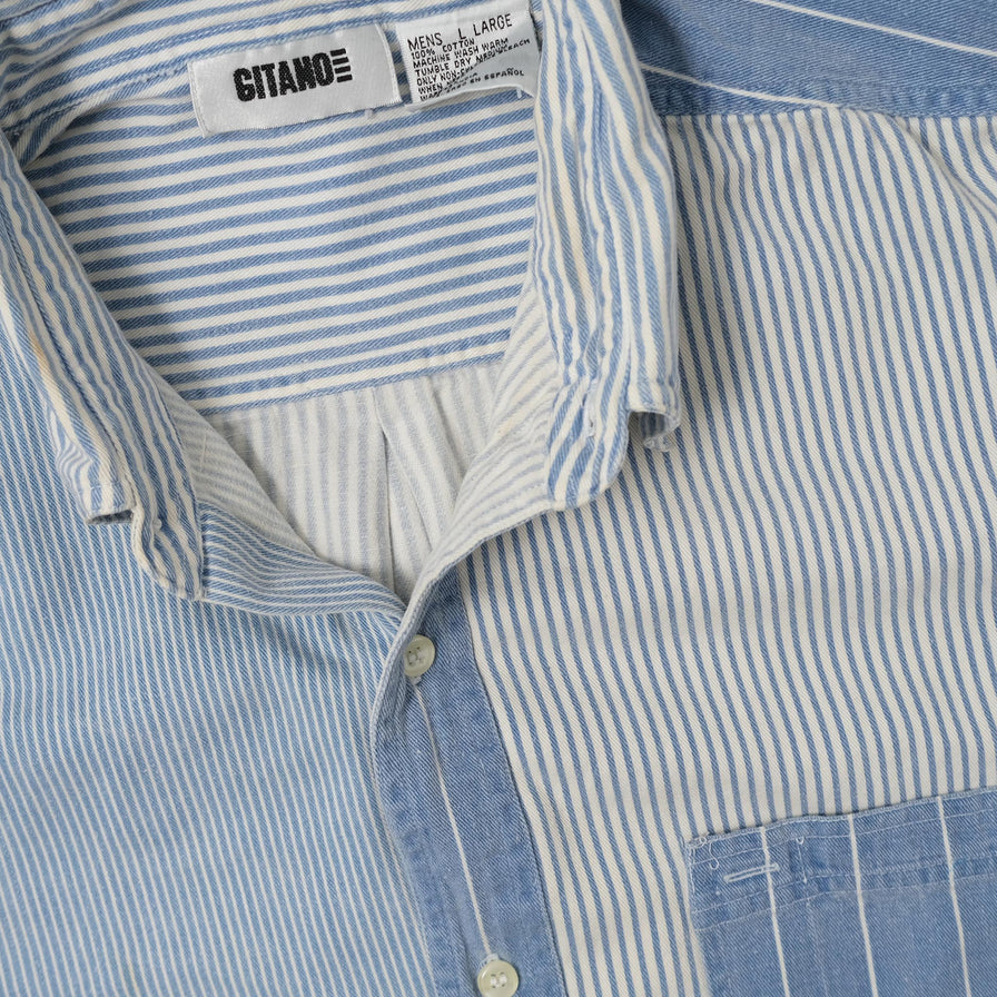 Vintage Striped Cotton Shirt Large 