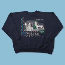 Vintage Alaska Wolves Sweater XLarge 