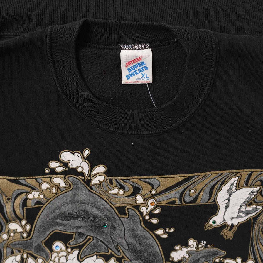 Vintage Day of the Dolphin Sweater XLarge 