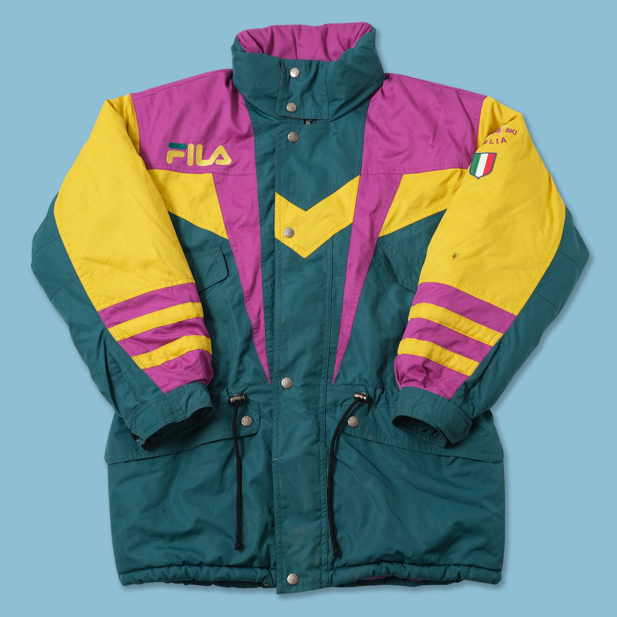 スノーボード 80s FILA ITALY SKI TEAM multicolored Fila Vintage 90s Italy Ski Team Jacket - Red, Blue & Green