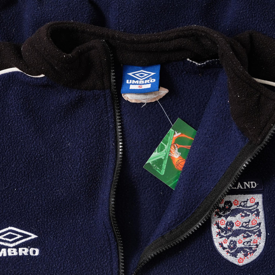 Vintage Umbro England Q-Zip Fleece Small 