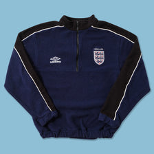 Vintage Umbro England Q-Zip Fleece Small 