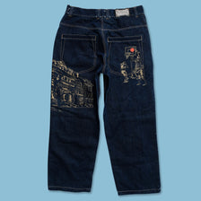 Vintage Raw Blue Baggy Jeans 34x30 