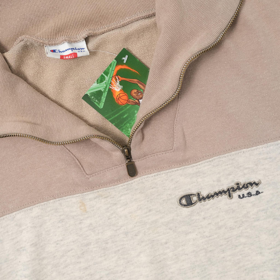 Vintage Champion Q-Zip Sweater Small 