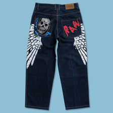Vintage Raw Blue Baggy Jeans 34x32 