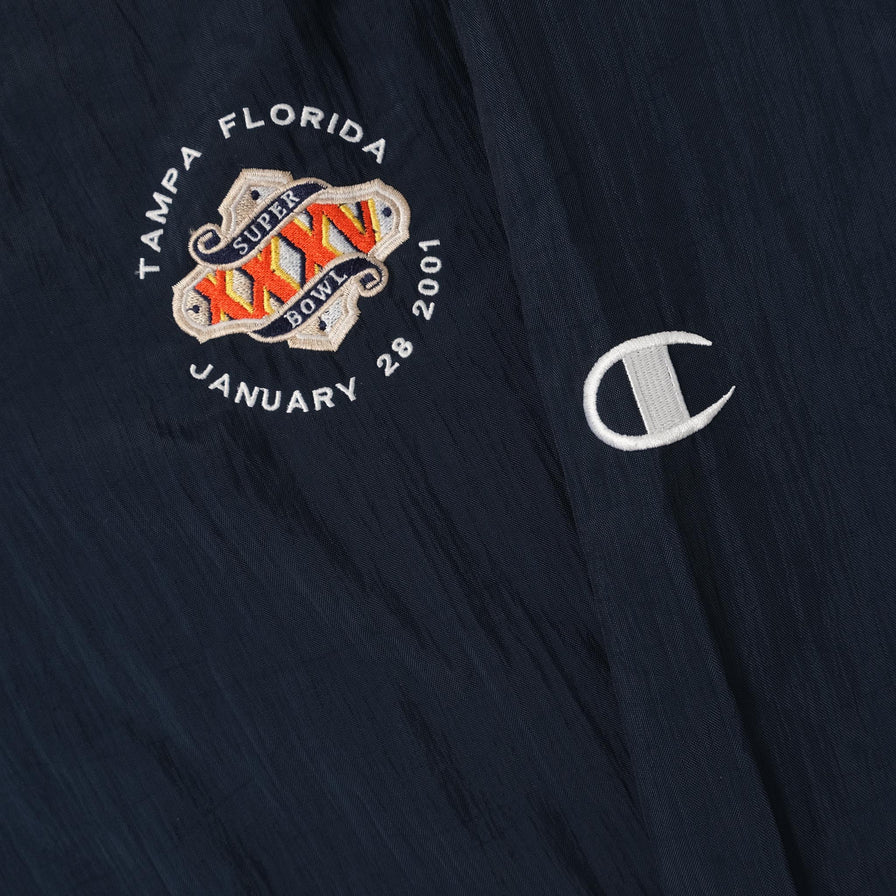2001 Champion Super Bowl Windbreaker Medium 