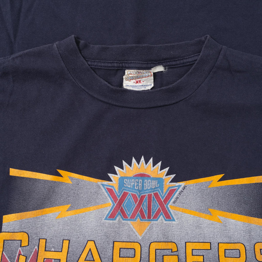 1995 San Diego Chargers Super Bowl T-Shirt XLarge 
