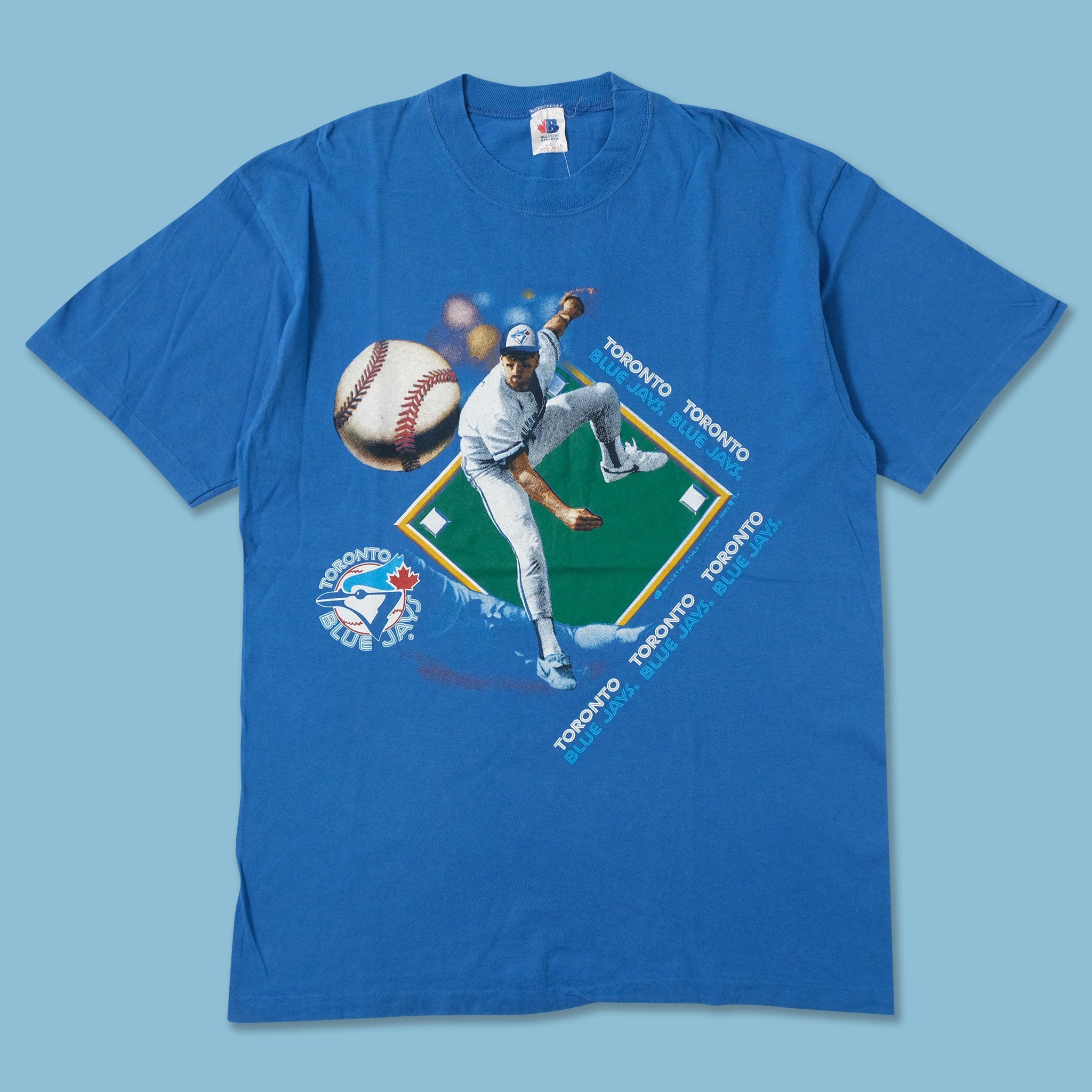 Vintage Toronto Blue Jays Bulletin MLB Baseball Blue T-shirt 