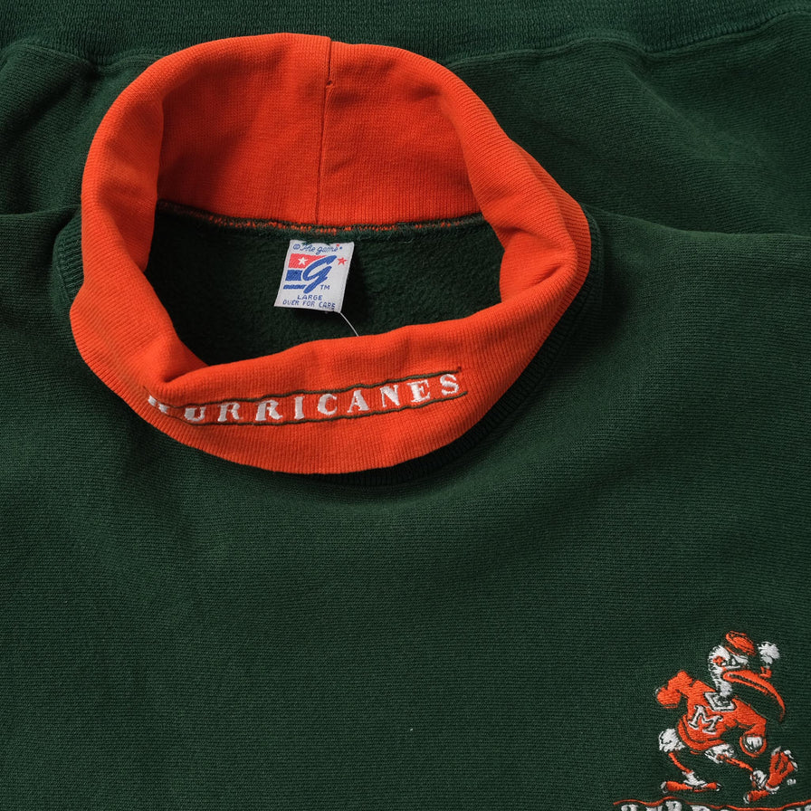 Vintage Miami Hurricanes Turtleneck Sweater Large 