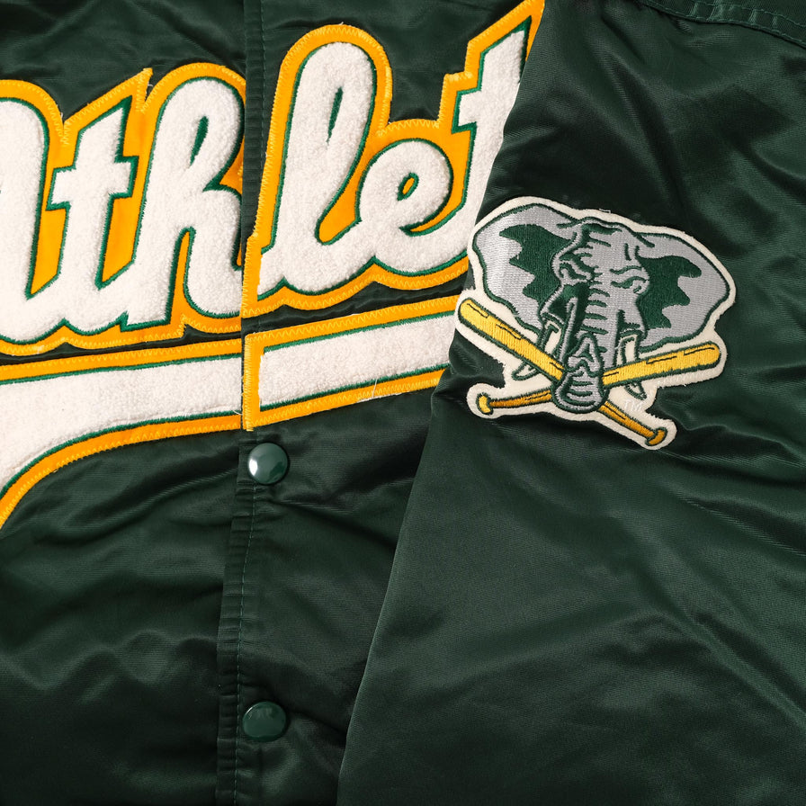 Vintage Starter Oakland Athletics Satin Bomber Jacket Medium 