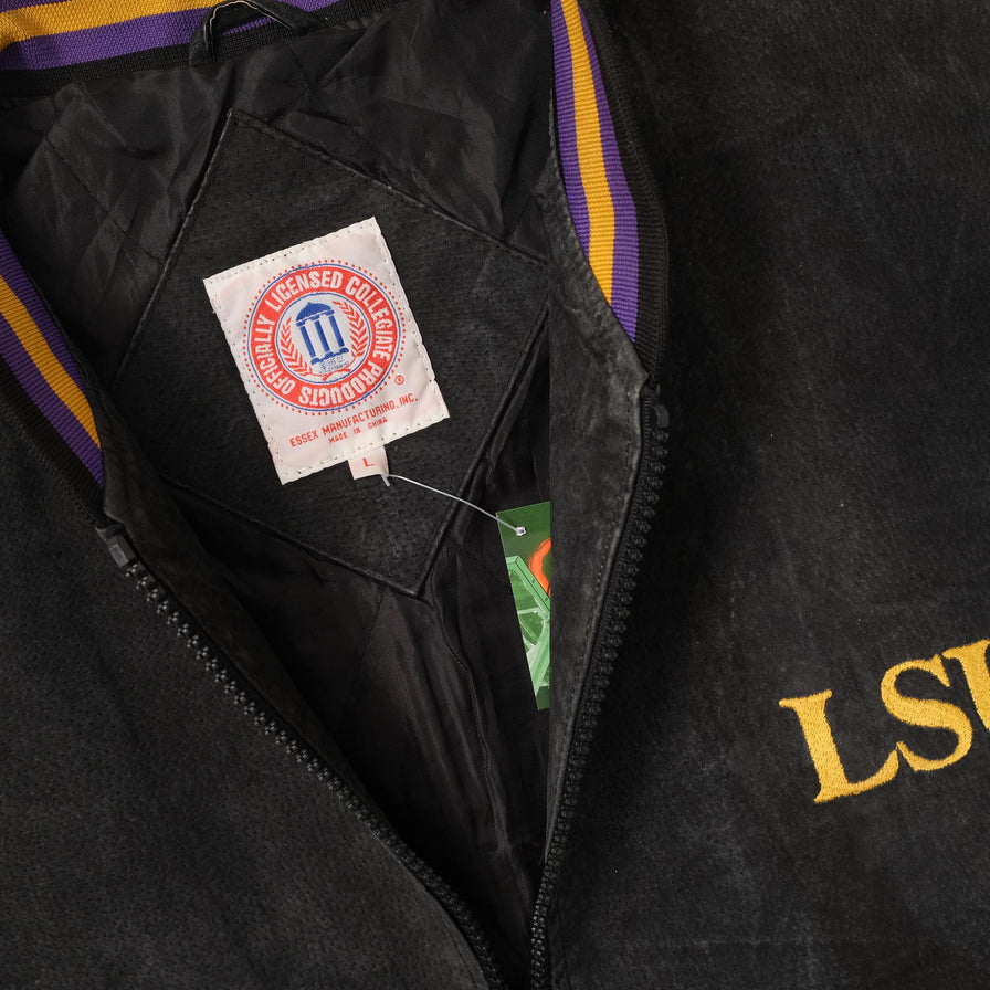 Vintage LSU Suede Leather Jacket Large 