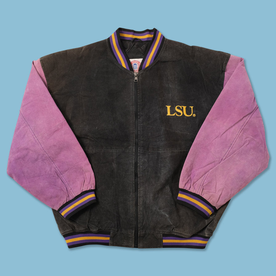 Vintage LSU Suede Leather Jacket Large 