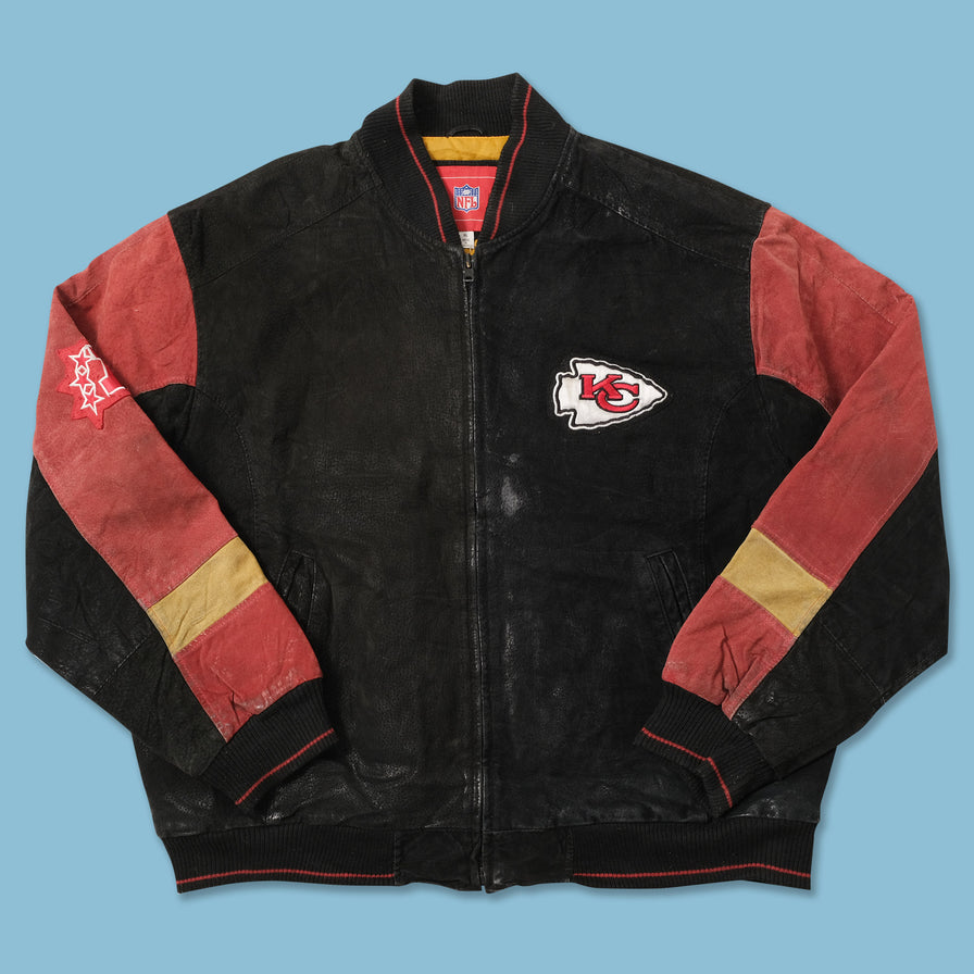 Vintage Kansas City Chiefs Suede Leather Jacket XLarge 