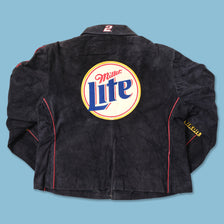 Vintage Women's Miller Lite Racing Leather Jacket Small 