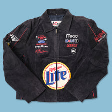 Vintage Women's Miller Lite Racing Leather Jacket Small 