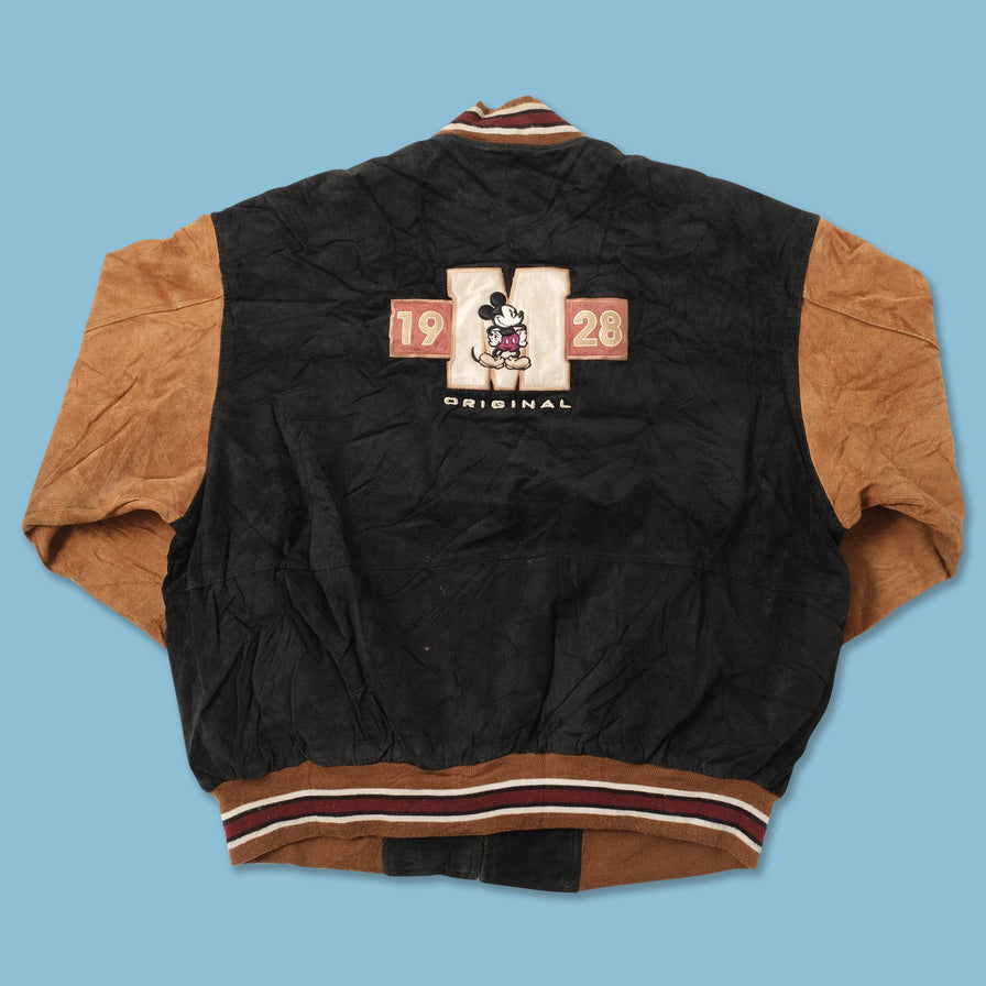 Vintage Mickey Mouse Suede Leather Jacket Large 