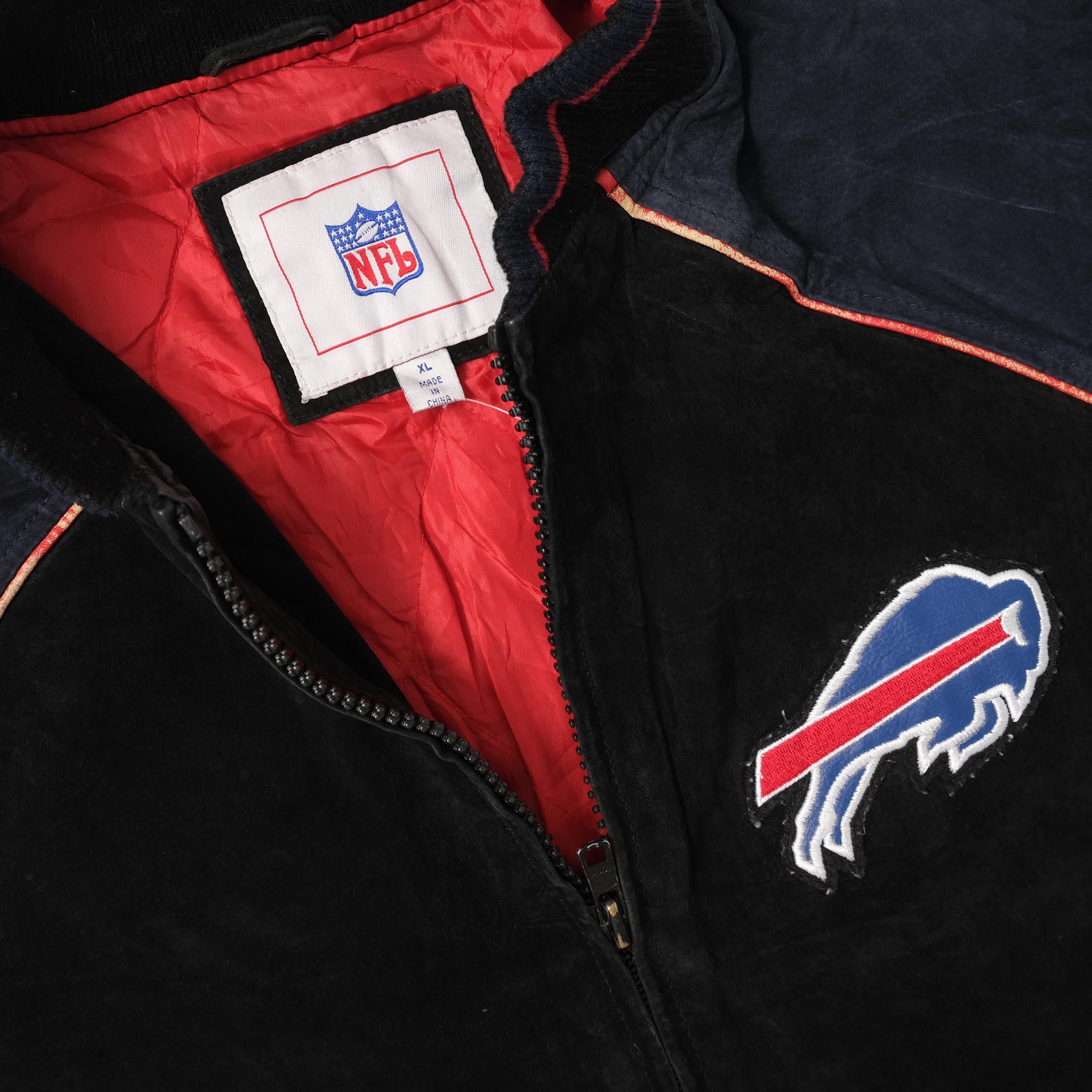 Vintage NFL Buffalo Bills Black Leather Jacket