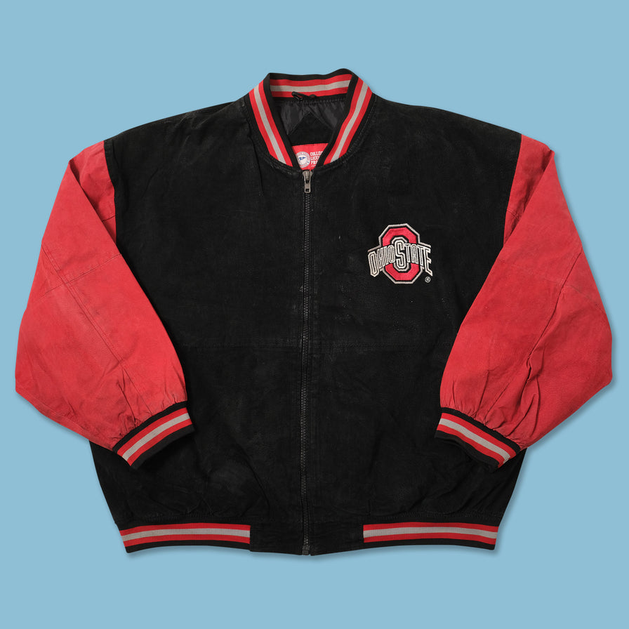 Vintage Ohio State Buckeyes Suede Leather Jacket XXL 