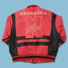 Vintage Nebraska Huskers Leather Jacket Large
