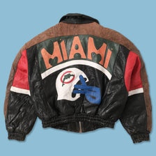 Vintage Miami Dolphins Women's Leather Jacket Small 