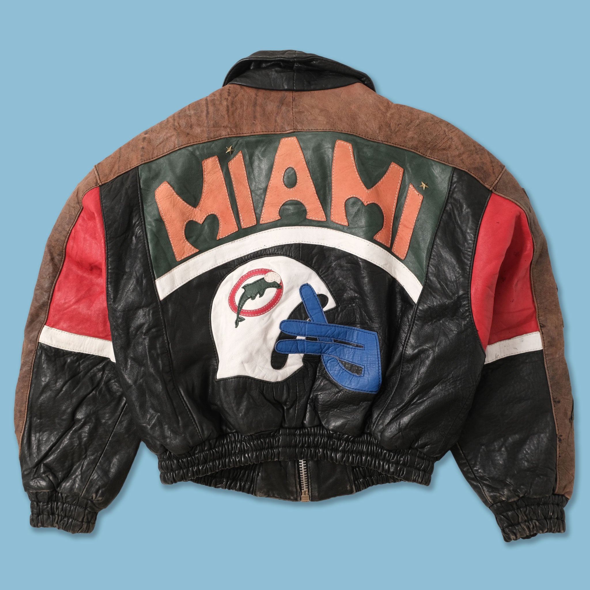 DEADSTOCK VINTAGE MIAMI DOLPHINS G-III LEATHER COAT - Primetime