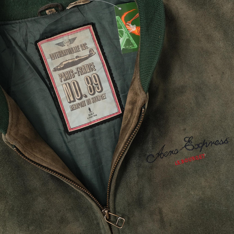 Vintage Velour Leather Jacket Medium 