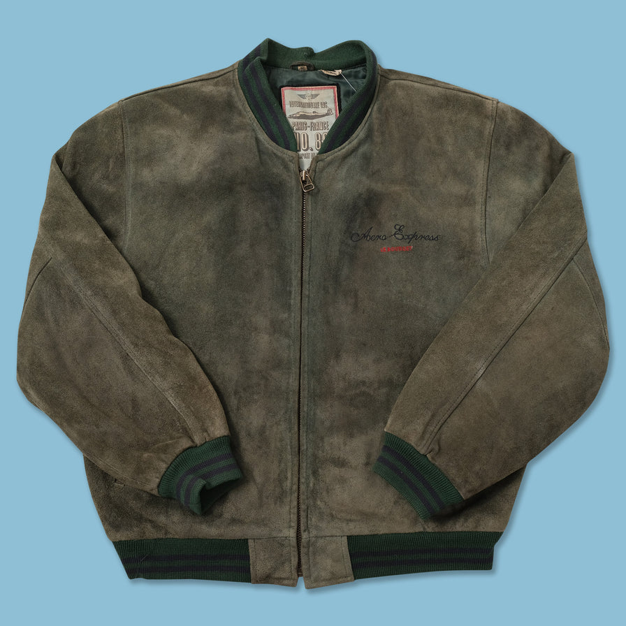 Vintage Velour Leather Jacket Medium 