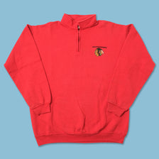Vintage Chicago Blackhawks Q-Zip Sweater Large 
