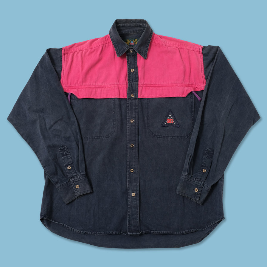 Vintage SOS Cotton Shirt Large 