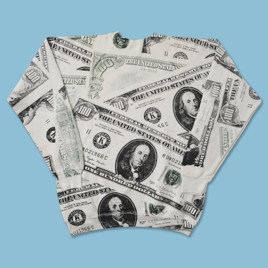 Vintage 100 Dollar Sweater Large 