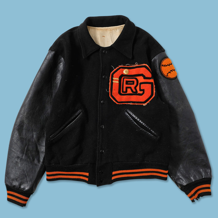 Vintage Wool Leather Varsity Jacket Medium 