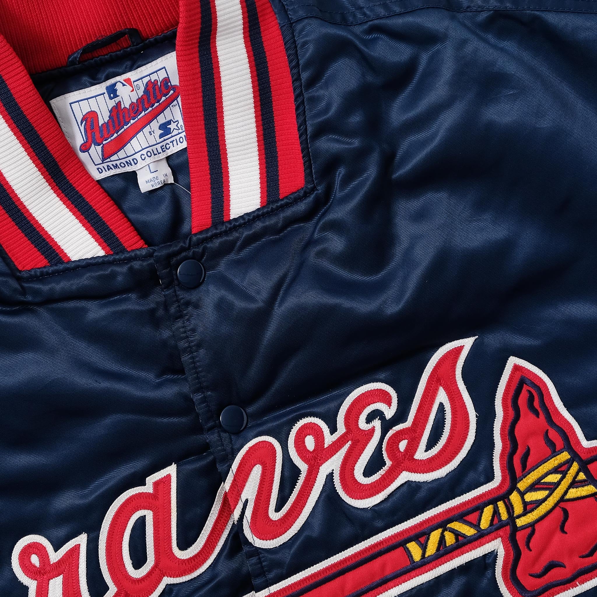 Atlanta Braves Vintage Starter Satin Bomber Jacket Made in USA MLB