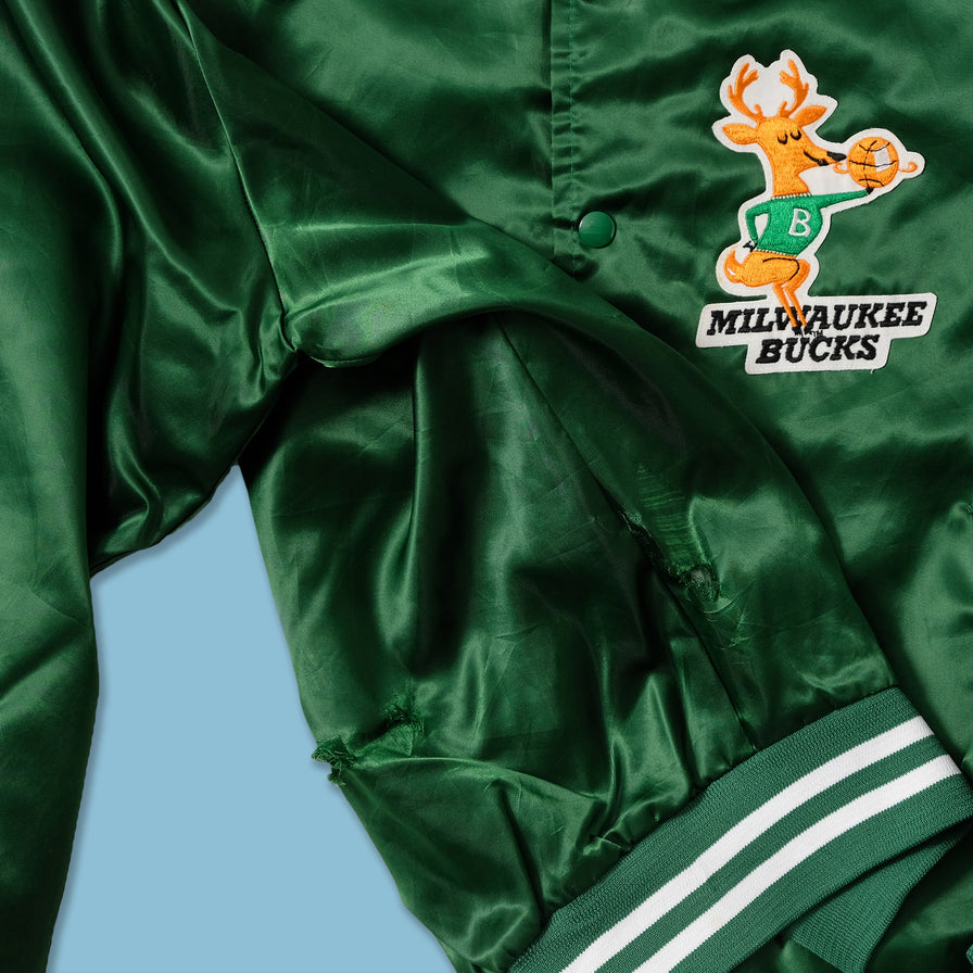 Vintage Chalkline Milwaukee Bucks Satin Bomber Small 