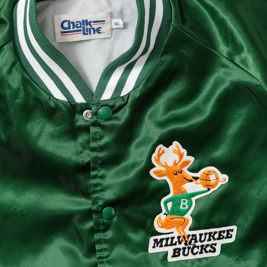 Vintage Chalkline Milwaukee Bucks Satin Bomber Small 
