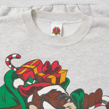 Vintage Taz Looney Tunes Christmas Sweater XLarge 