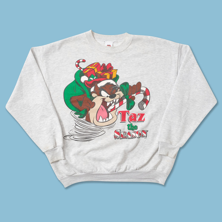 Vintage Taz Looney Tunes Christmas Sweater XLarge 