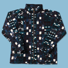 Vintage Patterned Fleece Jacket Medium 