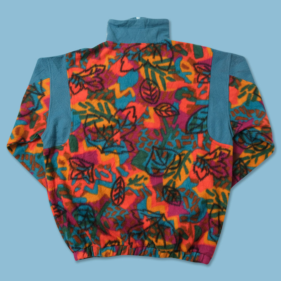 Vintage Patterned Q-Zip Fleece Large 