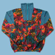 Vintage Patterned Q-Zip Fleece Large 