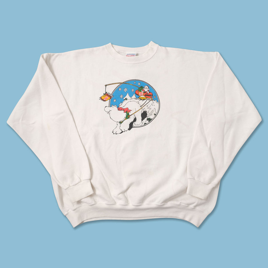 Vintage Santa Claus Sweater XLarge 