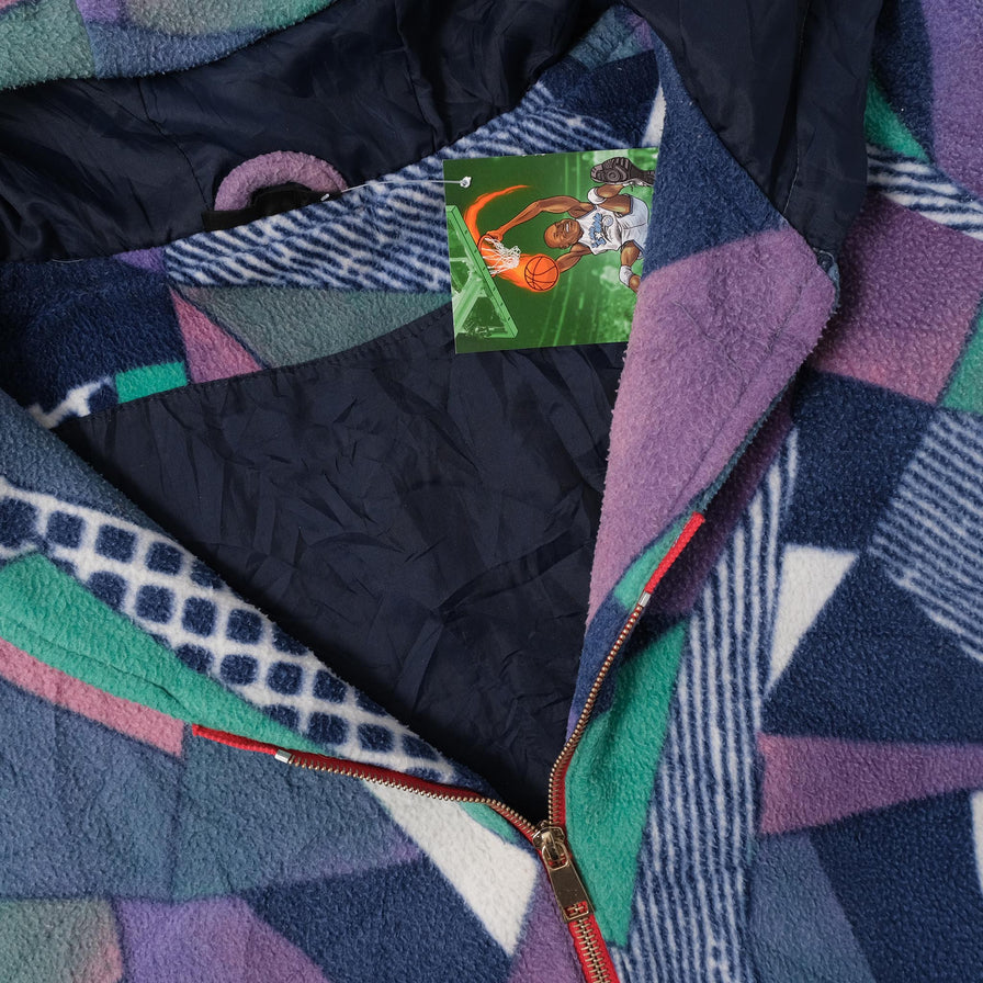 Vintage Patterned Fleece Jacket XLarge 