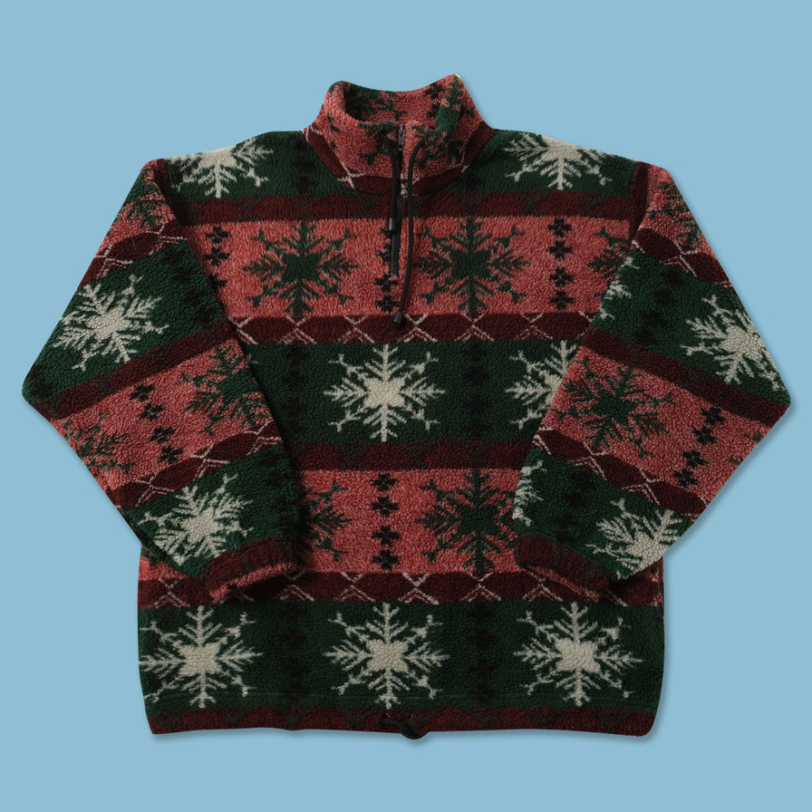 Vintage Deep Pile Q-Zip Fleece Large 