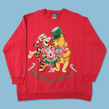 Vintage Pooh Christmas Sweater Large 