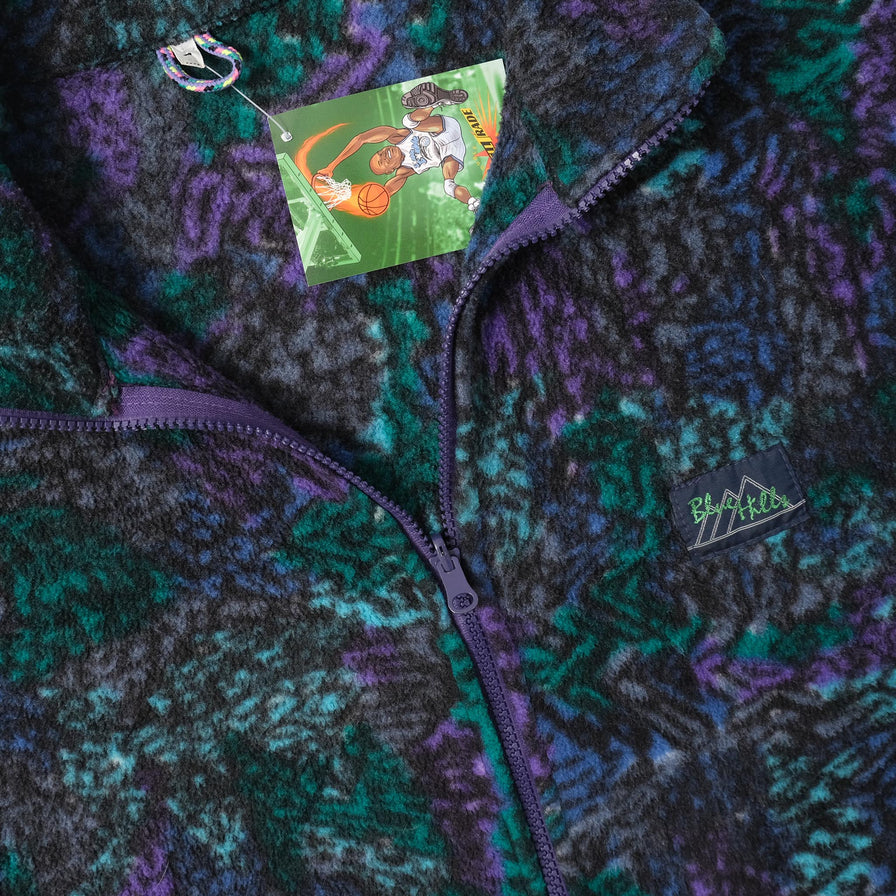 Vintage Patterned Fleece Jacket Medium 