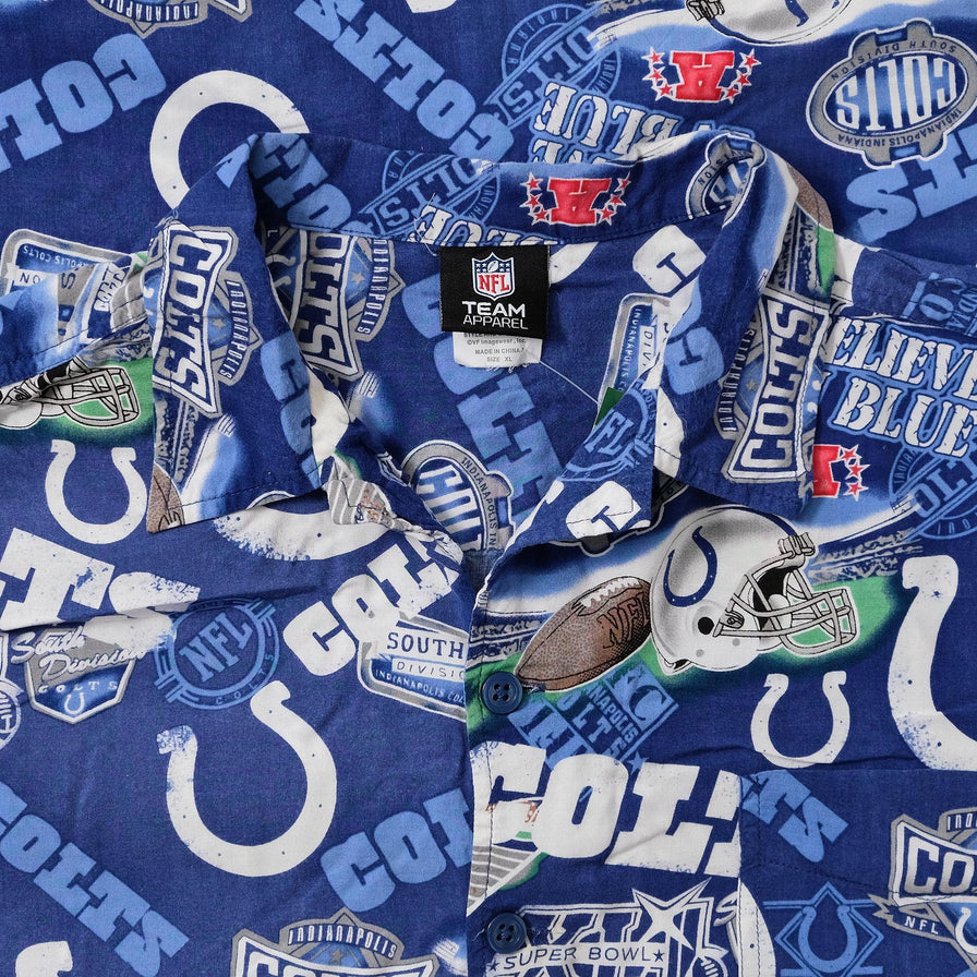 Vintage Indianapolis Colts Pattern Shirt XLarge 