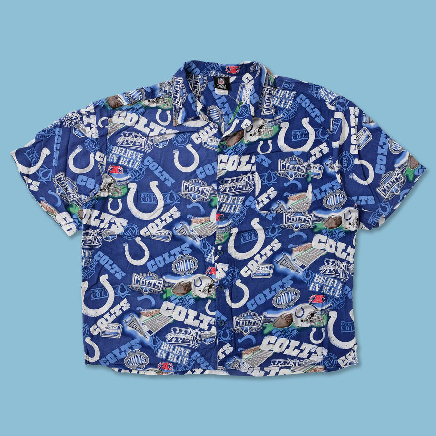 Vintage Indianapolis Colts Pattern Shirt XLarge 